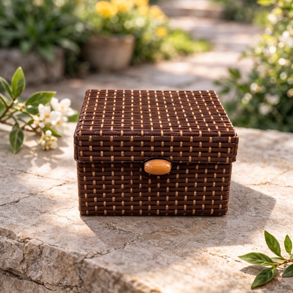 Elegant Brown Woven Box